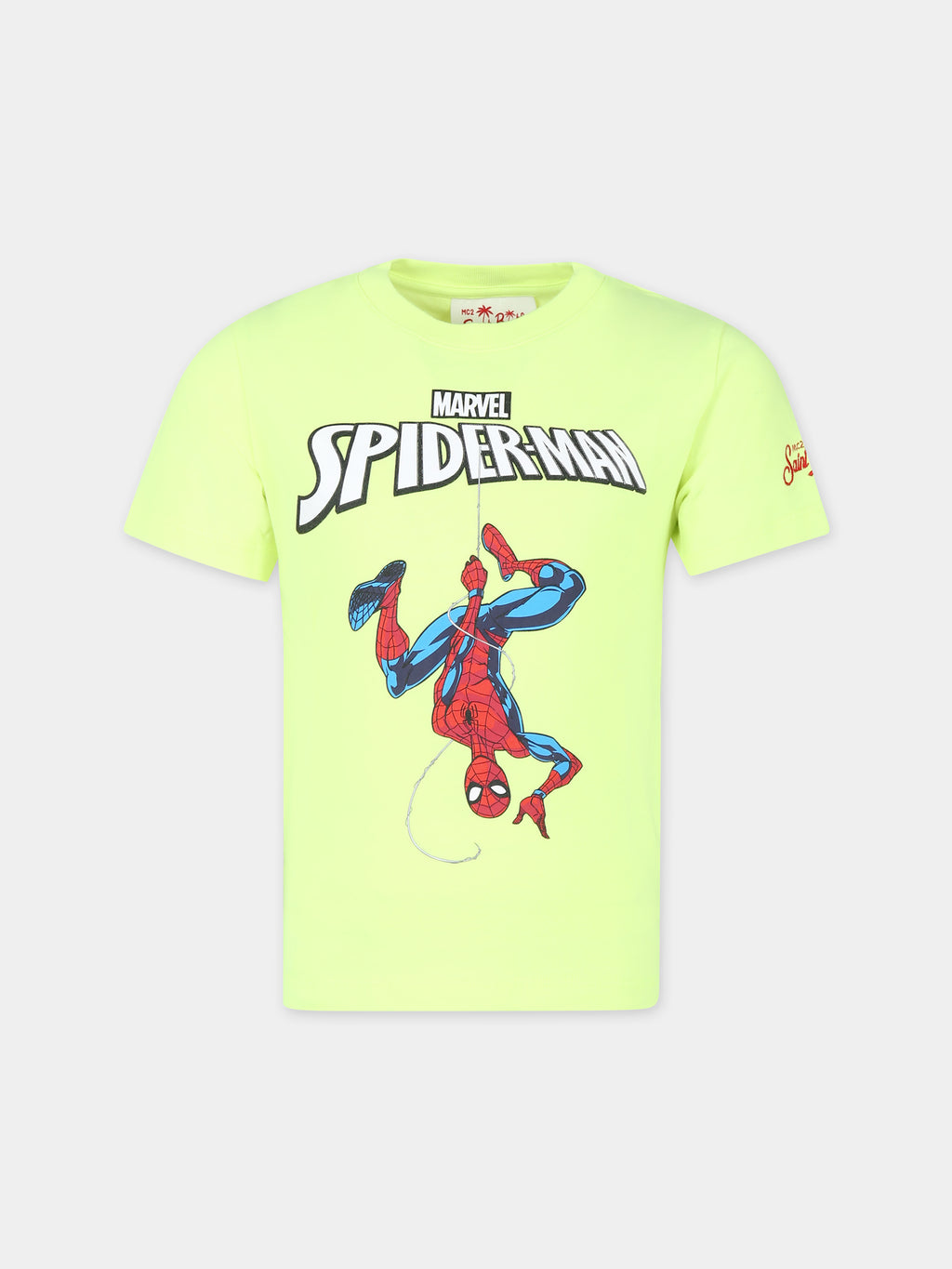 T-shirt gialla per bambino con stampa Spiderman